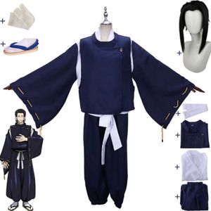 Cosplay Anime Jujutsu Kaisen Kamo Noritoshi disfraz de Cosplay peluca zuecos calcetines uniforme escolar azul Halloween carnaval fiesta traje de juego de rol