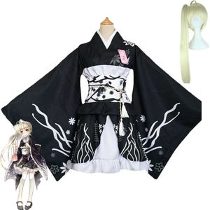 Cosplay Anime Kasugano Sora Yosuga No In Solitude Where We Are Least Alone Cosplay Kostuum Pruik Zwart Lolita Kimono Halloween Pak