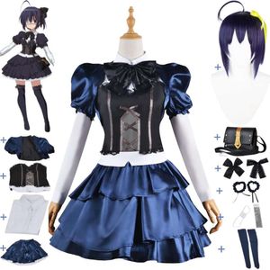 Cosplay Anime Love Chunibyo Autres délires Takanashi Rikka Cosplay Costume Perruque Sac Gothique Lolita Robe Halloween Carnaval Costume de Fête