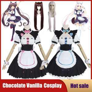 Cosplay Anime NEKOPARA chocolat vanille Cosplay Costume mignon chat Neko Lolita robe de femme de chambre perruque tenues fille femmes Halloween carnaval jupe