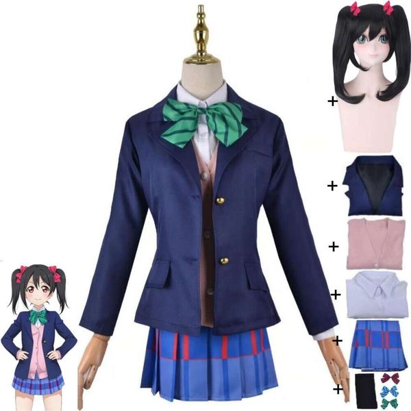 Cosplay Anime Nico Yazawa Niko Lovelive Love Live Nijigasaki High School Idol Club Cosplay disfraz peluca Jk uniforme traje de Halloween