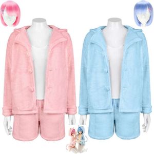 Cosplay Anime Rem Ram Re la vie dans un monde différent de zéro Cosplay Costume perruque queue Sexy femme chat oreille Ver Pamas Hallowen Costume