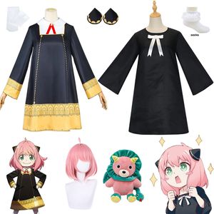 Cosplay Anime Spy X Famille Anya Forger Cosplay Costume Anya Forger Perruque Adulte Enfants Vêtements Y compris Chaussettes Corne Couvre-chef Halloween Costumes 230331