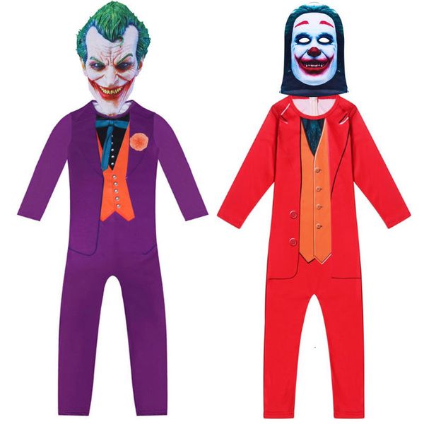 Cosplay Boys Circus Clown Clothing Children Halloween Disfraces Halloween Niños Cosplay Joker Clothing Jobsuit Performance de niños 230812