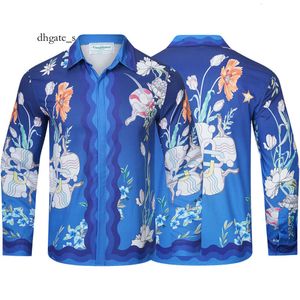 cosplay casablanca shirts Chemise à manches longues dégradé à rayures florales pour homme motif tennis de table, haut de gamme et niche