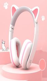 Cosplay chat oreille à collectionner jeunes enfants enfants 039s casques de jeu casque pliable brillant mignon sur l'oreille écouteur4472526