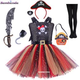 Cosplay Kinderen Piratenkostuums Meisjes Kids Fantasia Infantil Fancy Dress Cosplay Kleding Halloween Carnaval Feestkostuum voor meisje 230915