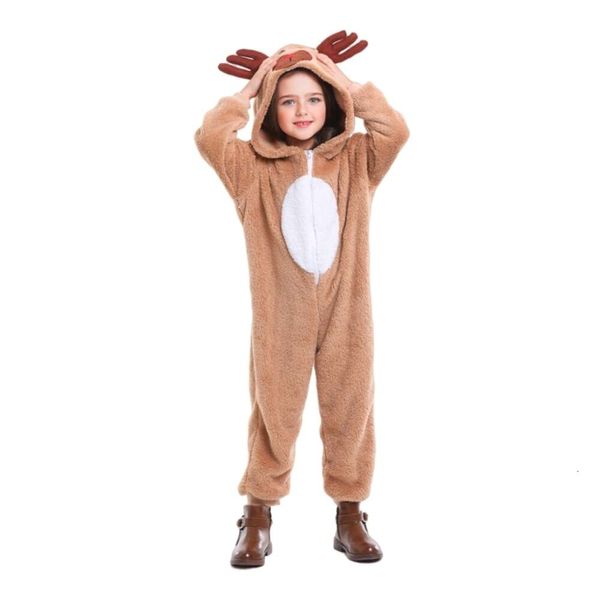 Cosplay Costume de Noël Femmes Designer Cosplay Costume Parent-enfant Animal Vêtements Noël Renne Elk Jouer Corail Velours Parent-enfant Vêtements