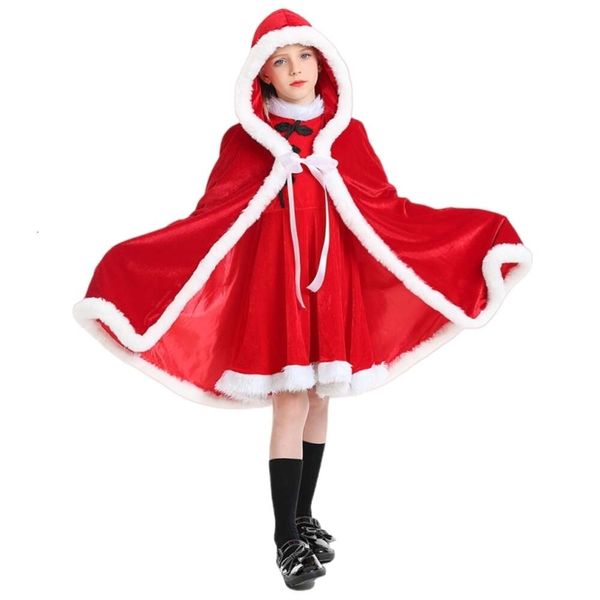 Cosplay Disfraz de Navidad Diseñador de mujeres Disfraz de cosplay Ropa Estilo de China Vestido festivo rojo con chal Traje para padres e hijos de Año Nuevo