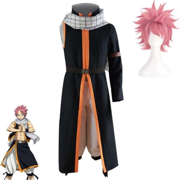 Cosplay Cosplay Anime Fairy Tail Etherious Natsu Dragneel End Disfraz Peluca Capa Siete Años Después Traje Halloween Carnaval Fiesta Traje