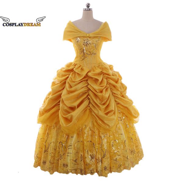 Cosplay Cosplay Princesse Robe Dorée Robe De Bal Jaune Robe Sur Mesure Belle Robe pour Femmes Adultes Anime Beauté Cosplay Robe Jaune Grande TailleCosplay