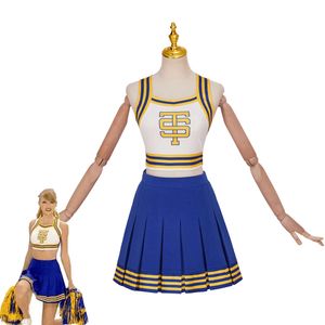 Cosplay Taylor Cheerleader Uniform TS Shake It Off Blauw Wit Cheerleading Outfit Crop Top Rok Set Halloween Feestkostuum voor meisjesCosplay