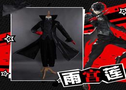 Cosplay Costume Persona 5 Joker Anime Cosplay Full set uniforme avec gants rouges adultes pour fête Halloween G09253130474
