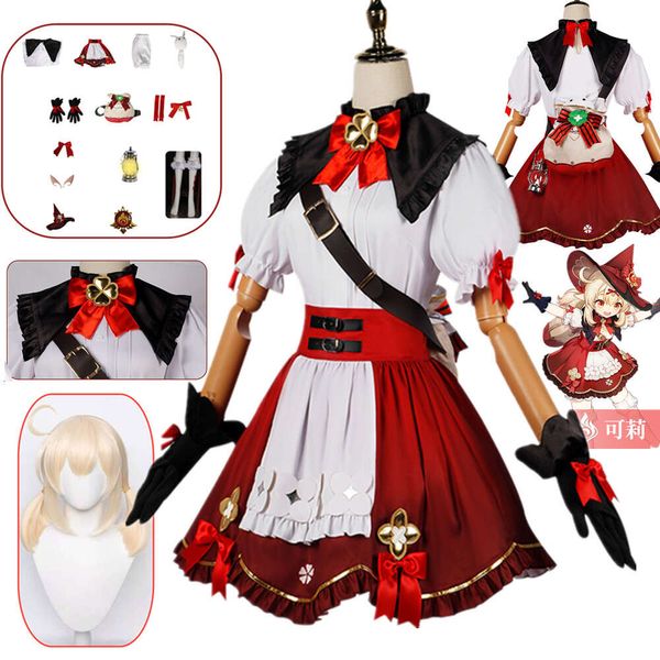 Disfraz de Cosplay, peluca, sombrero, mochila Genshin Impact Klee, nueva piel floreciente, Starlight, Halloween, Carnaval, mujeres, niños, trajes, cosplay