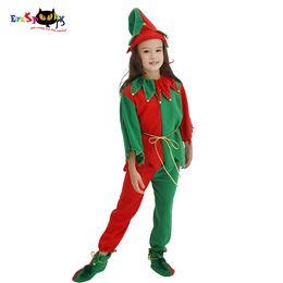 cosplay Eraspooky 2018 Trajes Unissex para Crianças Natal Elf Criança Papai Noel Carnaval Meninos Cosplay Disfarce Fantasia Dresscosplaycosplay