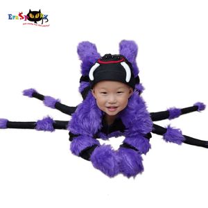 cosplay Eraspooky 3-4T Realistische Paarse Spin Cosplay Peuter Jumpsuit Halloween Kostuum voor Kinderen Kinderen Romper Party Fancy Dresscosplay