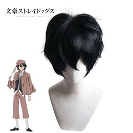 cosplay Eraspooky Zwarte Korte Bungou Zwerfhonden Edogawa Ranpo Cosplay Pruik Anime Game Haar Carnaval Party Pruiken Syntheticcosplay