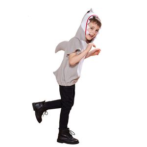 cosplay Eraspooky – Costume de Cosplay de requin gris à capuche, Costume d'halloween pour enfants, tenue d'animal de dessin animé, cadeaux de fête de carnaval pour tout-petits