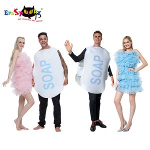 cosplay Eraspooky Grappig Volwassen Zeep en Loofah Kostuum Halloween Paarkostuums Dames Badbal Cosplay Outfits Carnaval Feest 2 Stukcosplay