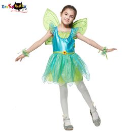 cosplay Eraspooky Meisjes Tinker Bell Kostuum Leuke Groene Elf Fee Cosplay Outfits Kind Halloween Carnaval Verjaardagsfeestje Fancy Dresscosplay