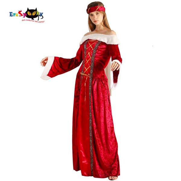 cosplay Eraspooky Rouge Renaissance Médiévale Quee Robe Sexy Halloween Costume pour Femmes Lady Vintage Royal Robes Longues Robe De Balcosplay