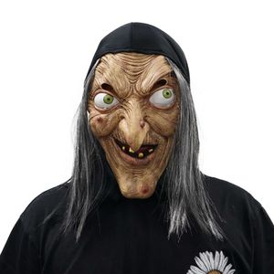 Cosplay masque de sorcière Eraspooky effrayant effrayant Latex vieilles femmes masques faciaux Costume d'halloween Propcosplay