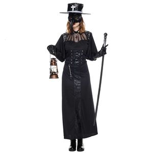 cosplay Eraspooky Vrouwen Plague Doctor Middeleeuwse Steampunk Zwarte Vogel Snavel Masker Halloween Kostuum Carnaval Party Fancy Dresscosplay