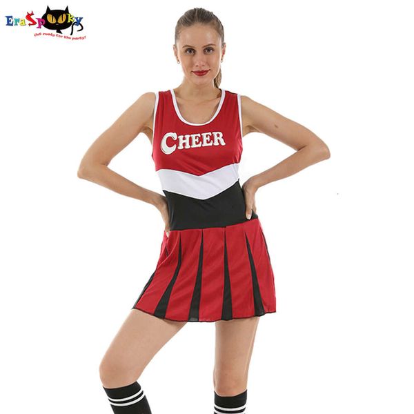 Disfraz de erapooky de animadora roja para mujer, disfraz de Halloween para adulto, vestido Sexy elegante, traje de fiesta de carnaval, cosplay