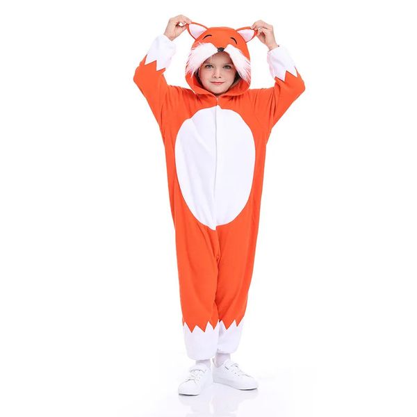 Cosplay Fox Animal Pyjamas Enfants Fox Combinaison Onesies Halloween Carnaval Animal Outfit Déguisements Enfants Bébé Dessin Animé Anime Costume 231115