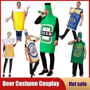 Cosplay engraçado adulto cerveja traje unisex esponja uísque rum garrafa jogo vestido festa de aniversário halloween macacão festival purim cosplay