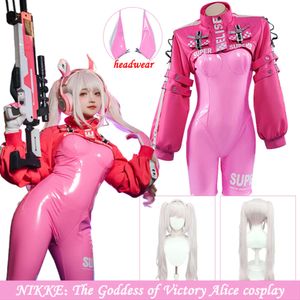 Game de cosplay Alice Nikke La déesse de la victoire Cosplay Zentai BodySuit Jugsuit Wig Suit Halloween Costume For Women