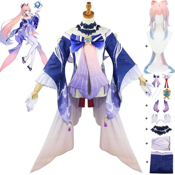Jeu de Cosplay Genshin Impact Sangonomiya Kokomi Costume de Cosplay perruque Anime Inazuma Watatsumi île perle de sagesse Costume de femme Sexy