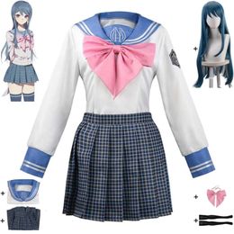 Cosplay Game Maizono Sayaka Dangan Ronpa Danganronpa Trigger Happy Havoc Cosplay Kostuum Pruik Anime School Jk Matrozenpakje Halloween