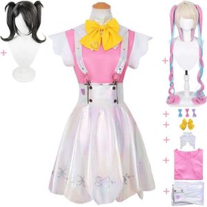 Cosplay Spel Behoeftig Meisje Overdosis Regen Omg Kawaii Angel Ame Kangel Cosplay Kostuum Pruik Anime Loli Wit Roze Jk Uniform Halloween pak