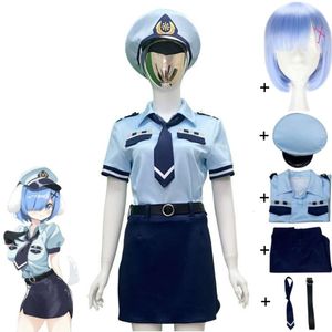 Costume de Cosplay Rem Princess Connect Re Dive Pcr Zero Kara Himeru Isekai Seikatsu, perruque, uniforme de Police Anime, Costume d'halloween