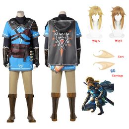 Cosplay Game Tears of the Kingdom Link Cosplay Costume for Men Kids Kids Cloak T-shirts Pantals Accessoires Halloween Christmas Party Vêtements 230812