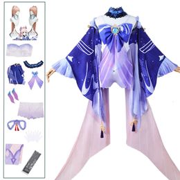 Cosplay Genshin Impact Kostuum Sangonomiya Kokomi Jurk Pruik Sexy Vrouwen Halloween Party Fancy Outfit Set Comic Con