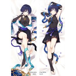 Funda de almohada de doble cara para Cosplay Genshin Impact Wanderer Scaramouche Hing Body Dakimakura