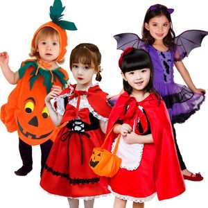 Cosplay Halloween Kostuum voor Kinderen Meisjes Rode Kap Fancy Dress Kinderen Carnaval Party Cape Jurken Met Vleugel Kleding 12T 230825