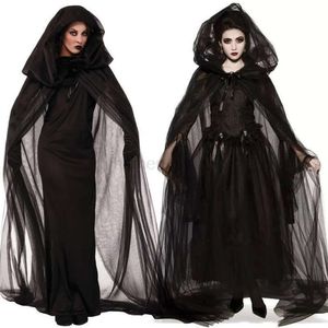 Cosplay Halloween fantôme mariée sorcière haute qualité Vampire Cosplay jeu doux horreur démon Costume robe en gaze noire
