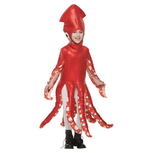 Cosplay Halloween enfants mignon calmar Onesies Cosplay Prop école fête Funky Costumes scène porter mascarade habiller Animal marin Cos 231023