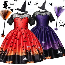 Cosplay Halloween Magic Witch Girls Costume Ghost Bat Dark Witch Carnival Party Cosplay Robe pendant 3-10 ans pour enfants Halloween Disfraz 230817