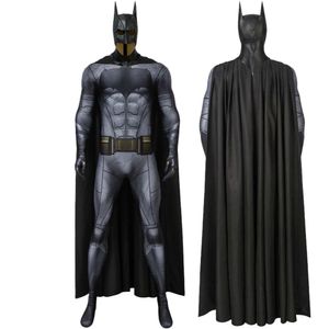 Cosplay Halloween Masquerade Party Superheroes League Bat Boy Bruce Wayne Cosplay Kostuum Afdrukken Jumpsuit Hero Romper met kap