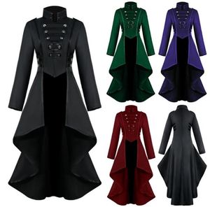 Cosplay jas dames lange gotische steampunk overjas knop kanten korset Halloween kostuum jas staartjas jas overjas 20206318733