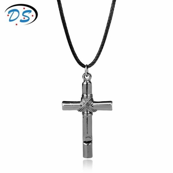 Cosplay bijoux Anime enfer fille métal croix collier sifflet modèle pendentifs colliers pour femmes filles cadeaux Chains315M