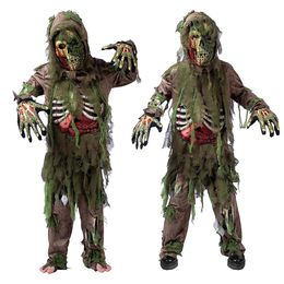 Cosplay Kids Halloween Skeleton Living Dead Zombie Kostuum Kind Moeras Bloody Skull Monster Purim Carnival Party Deluxe kostuums 230818