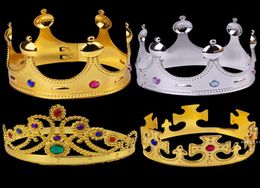 Cosplay King Queen Crown Party Party Tire Prince Prince Princess Crowns Birthday Party Gold Silver 2 Couleurs avec Sacs Opp 8 Couleurs FWE8229989