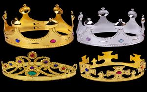 Cosplay King Queen Crown Party Party Tire Prince Prince Princess Crowns Birthday Party Gold Silver 2 Couleurs avec Sacs Opp 8 Couleurs FWE1397281