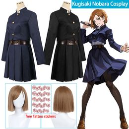 Cosplay Kugisaki Nobara Jujutsu Kaisen Costume Cosplay Anime Parrucca Uniforme Adesivi per Tatuaggi Vestito Abiti di Halloween Donna