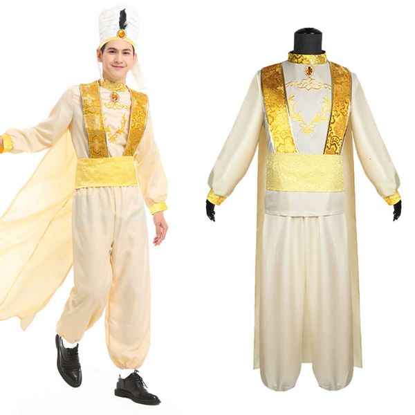 Lámpara de Cosplay disfraz de Príncipe Aladdin ropa para adultos uniforme sombrero traje Halloween disfraces de fiesta de Carnaval para hombres